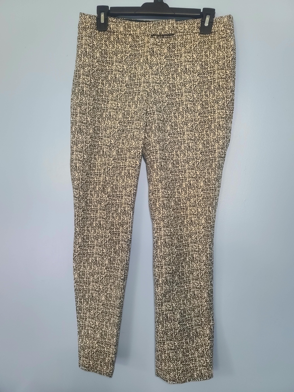 Katherine Barclay Black & White Straight Leg Tweed Pants